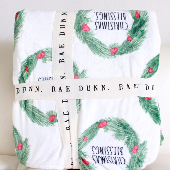 Rae Dunn Holiday Plush Blanket Queen Size - Picture 2 of 4